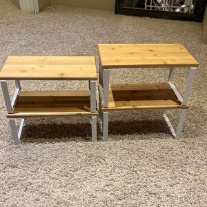 Wooden Shelves with White Frame